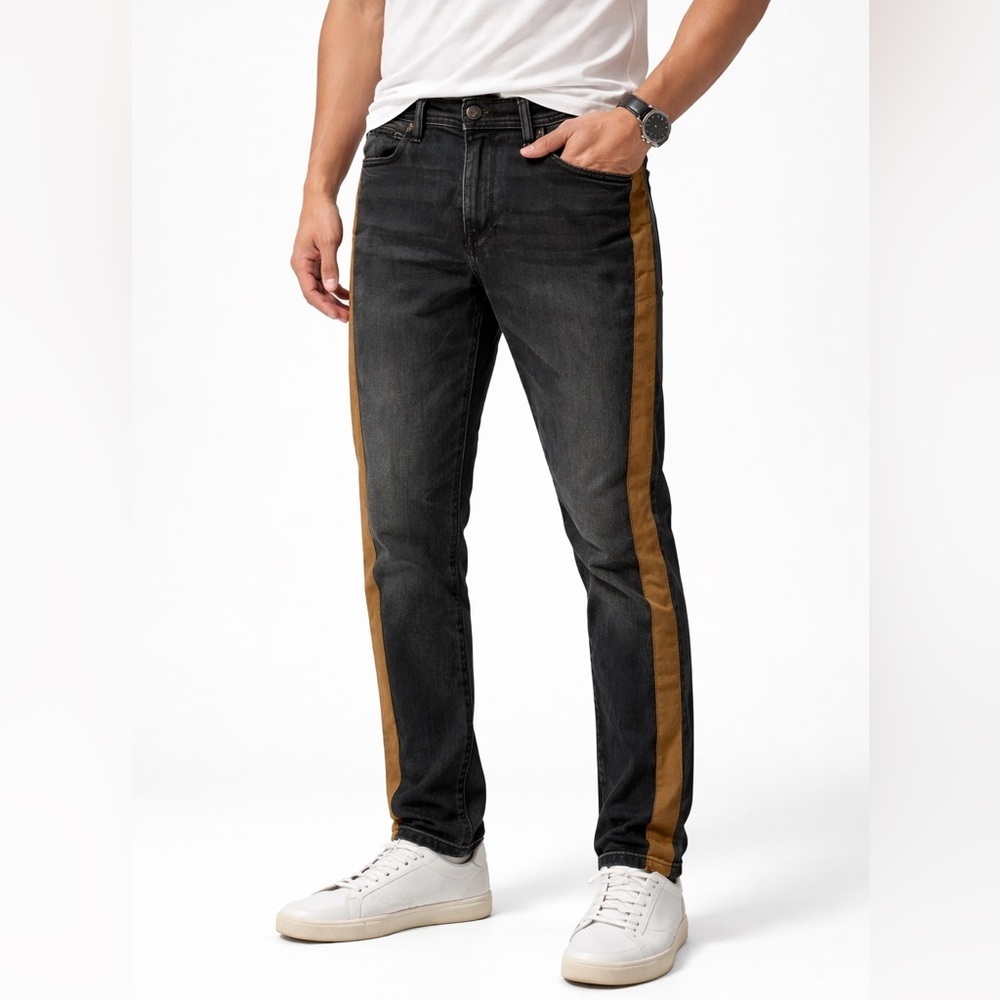 BDG Urban Outfitters Slim Stretch Black Jeans 31x32 Side Stripe Denim Men’s